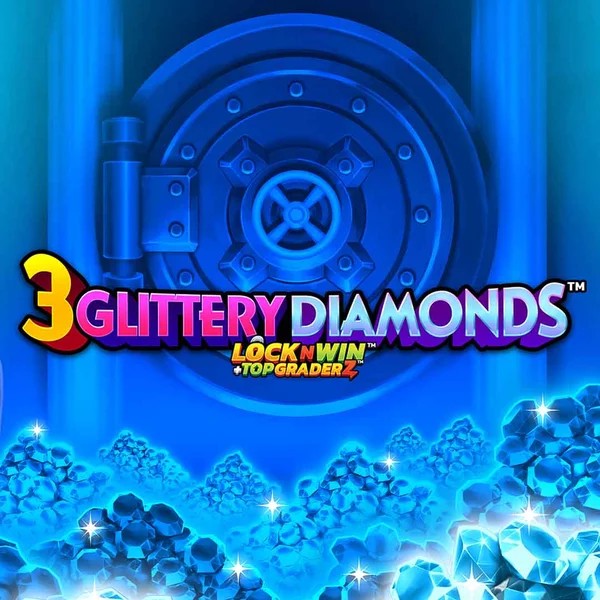 Slots logo of 3 Glittery Diamonds from PearFiction Studios at Casinova Casino