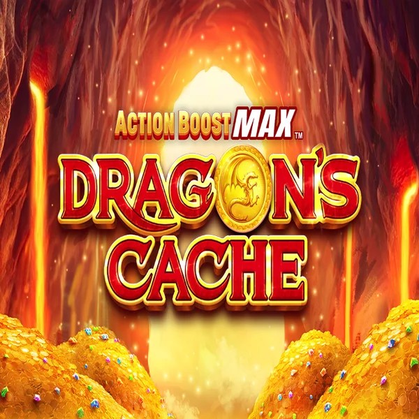Official Slots logo: Action Boost Max Dragon's Cache by SpinPlay Games at Casinova Casino
