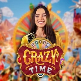 Crazy Time slot visual from Evolution available on casinova.eu.com