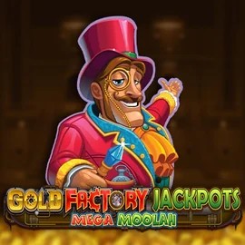 Gold Factory Jackpots Mega Moolah online game logo by Aurum Signature Studios on casinova.eu.com