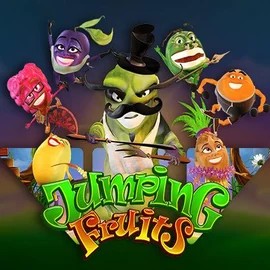 Jumping Fruits slot logo by Wazdan at Casinova Casino